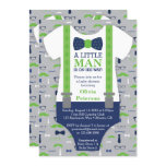Little Man Baby Shower Invitation, Blue, Green Invitation Little Man Baby Shower Invitation, Blue, Green Invitation