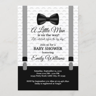 Little Man Baby Shower invitation Bow Tie Shower