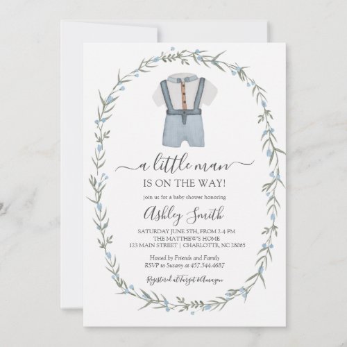Little Man Baby Shower Invitation, Bowtie Boy Baby