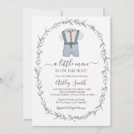 Little Man Baby Shower Invitation, Bowtie Boy Baby Invitation