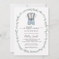 Little Man Baby Shower Invitation, Bowtie Boy Baby Invitation