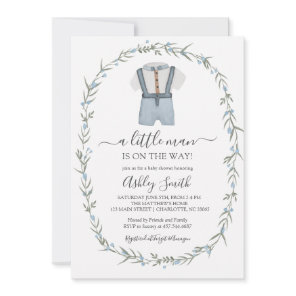 Little Man Baby Shower Invitation, Bowtie Boy Baby Invitation