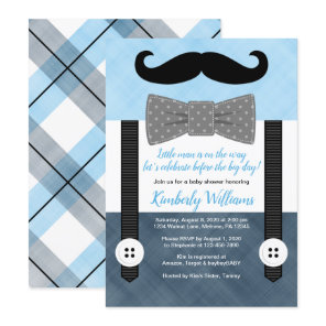 little man baby shower invitation boy green navy