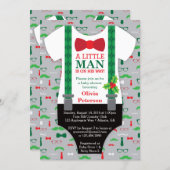 Little Man Baby Shower Invitation, Christmas Invitation (Front/Back)