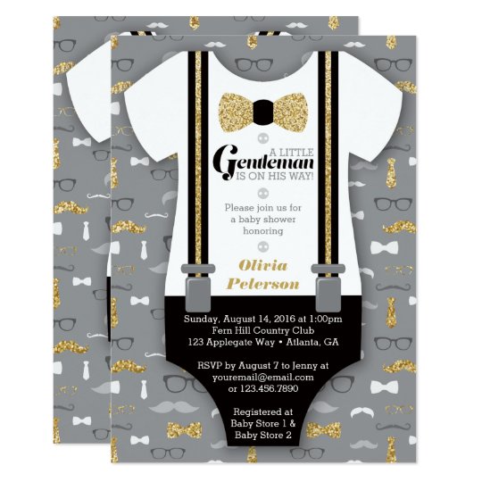 Little Gentleman Baby Shower Invitations 6