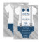 Little Man Baby Shower Invitation, Navy Blue, Gray