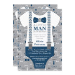 Little Man Baby Shower Invitation, Navy Blue, Gray Invitation Little Man Baby Shower Invitation, Navy Blue, Gray Invitation