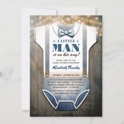 Little Man Baby Shower Invitation 