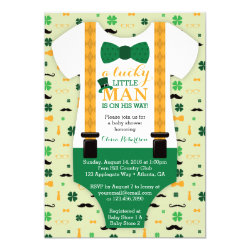 Little Man Baby Shower Invitation, St Patricks Day Invitation