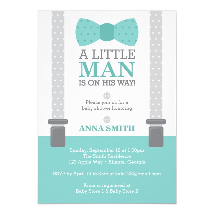 little man baby shower invitations