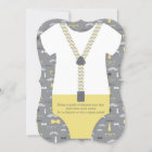 Little Man Baby Shower Invitation, Yellow, Gray