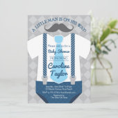 Little Man Baby Shower Outfit Invitation (Standing Front)