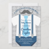 Little Man Baby Shower Outfit Invitation (Front)