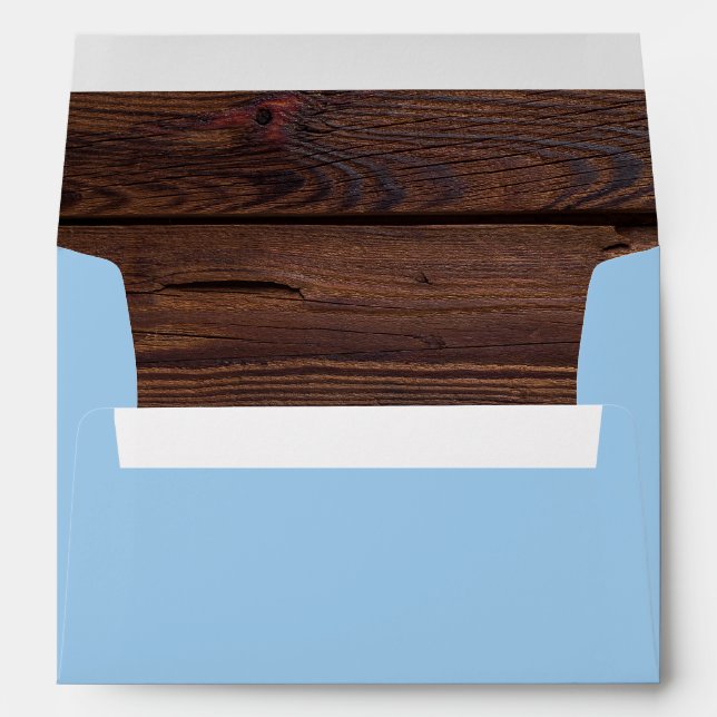 Little Man Baby Shower | Rustic Wood Bowtie Envelope (Back (Bottom))
