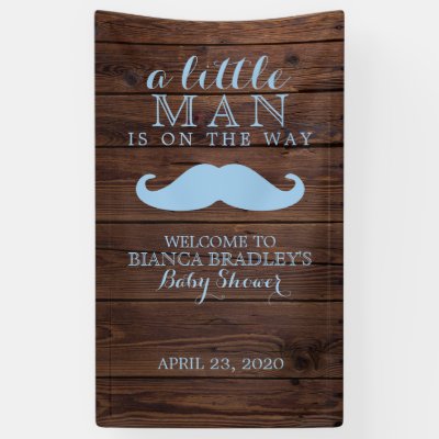 Little Man Baby Shower Rustic Wood Bowtie Banner Zazzle Com