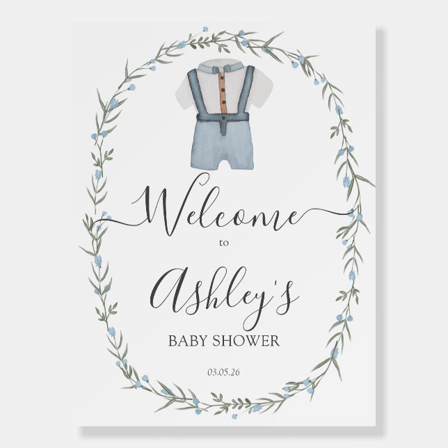Little Man Baby Shower Welcome Sign (Front)