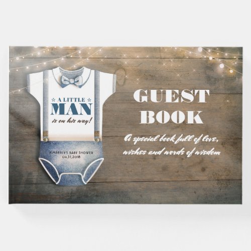Little Man Baby Shower Wishes and Wisdom Guest Book