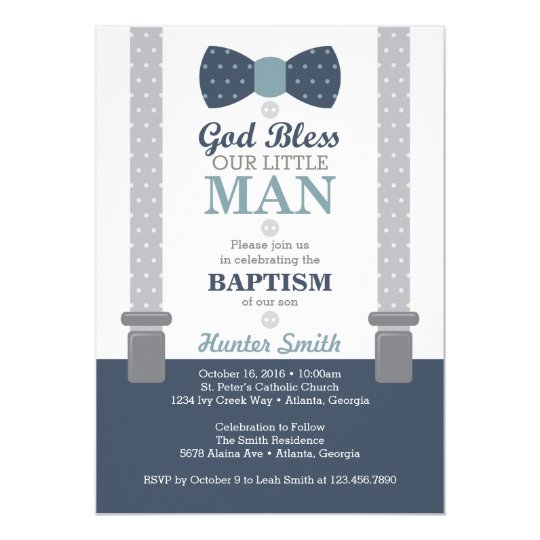little man baptism invitation