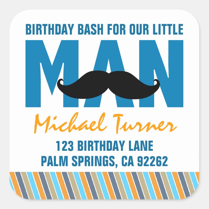 Little Man Birthday Address Labels Stickers