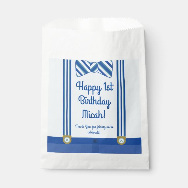Little Man Birthday Party Favor Bag (Front)