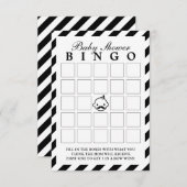 Little Man Black Stripes Baby Shower Bingo Cards (Front/Back)