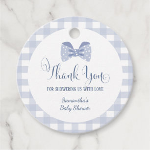 Little Man Blue bow tie baby shower  Favor Tags