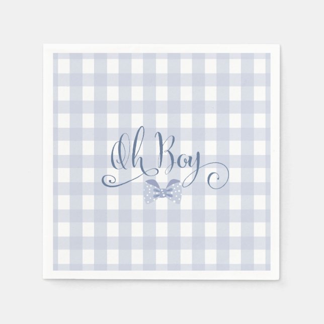 Little Man Blue bow tie baby shower  Napkins (Front)