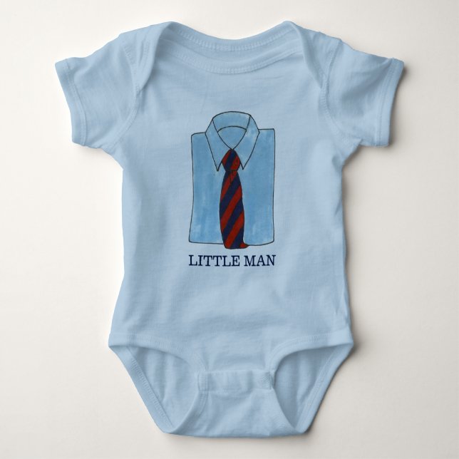 Little Man Blue Shirt Tie Menswear Fashion Boy (Front)