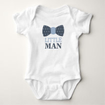 Little Man Bow Tie Baby Bodysuit in Navy and Gray Little Man Bow Tie Baby Bodysuit in Navy and Gray