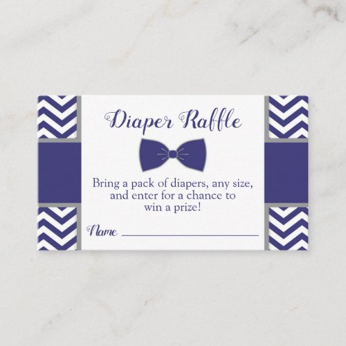 Little Man Bow Tie Baby Shower Diaper Raffle Enclosure Card