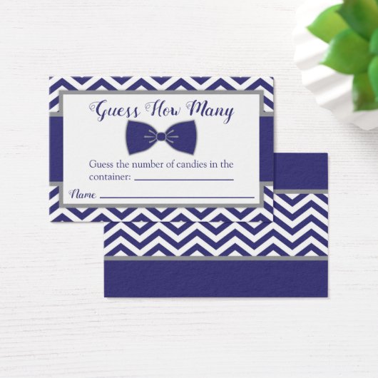 Little Man Bow Tie Baby Shower Guess How Many Card (Desk)