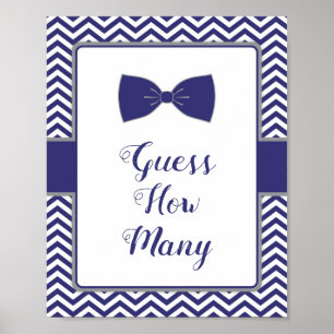 Little Man Bow Tie Baby Shower Guess How Many Poster
