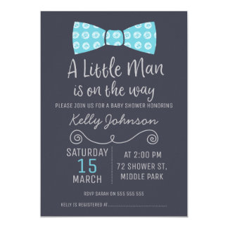 bow tie baby shower invite