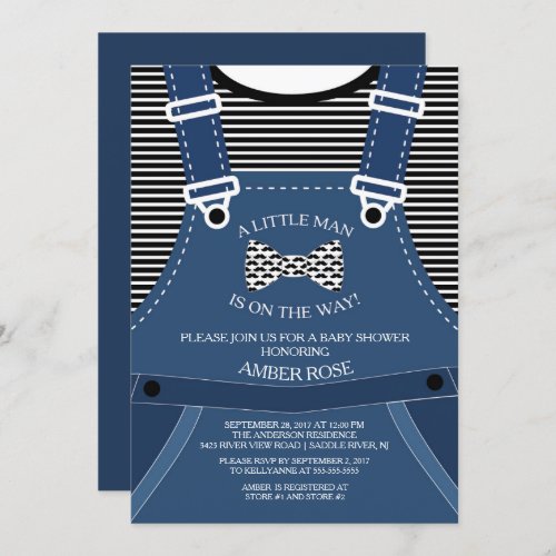 Little Man Bow Tie Baby Shower Invitation