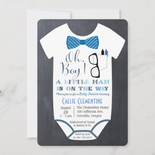 Little Man Bow Tie Baby Shower Invitation