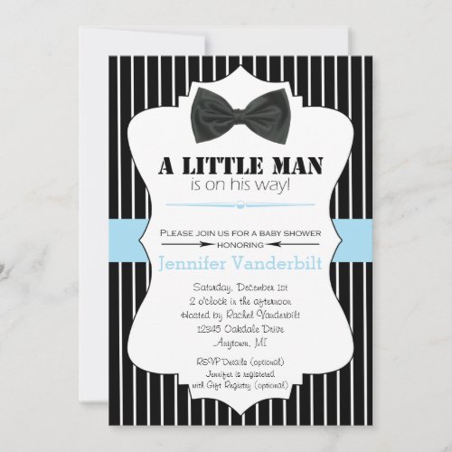 Little Man Bow Tie Baby Shower Invitation