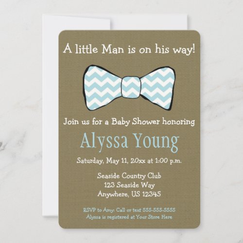 Little Man Bow Tie Baby Shower Invite