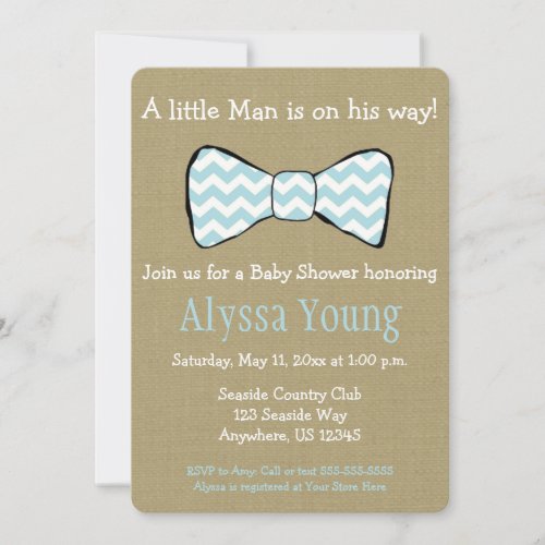 Little Man Bow Tie Baby Shower Invite