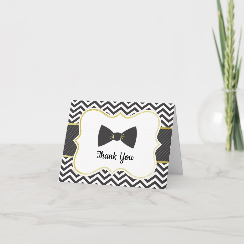 Little Man Bow Tie Baby Shower Thank You��