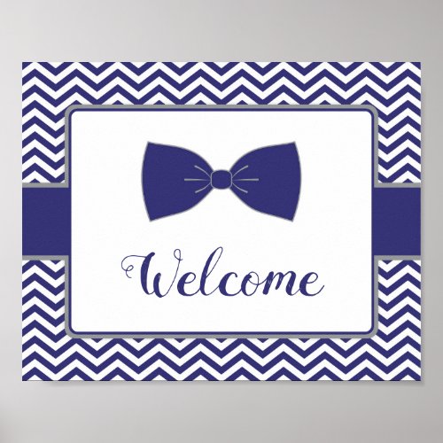 Little Man Bow Tie Baby Shower Welcome Sign