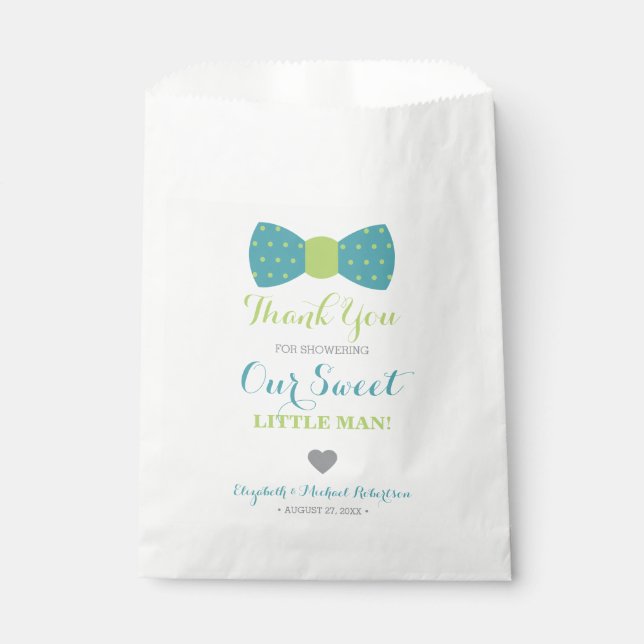 Little Man Bow Tie Favor Bag, Thank You Bag (Front)