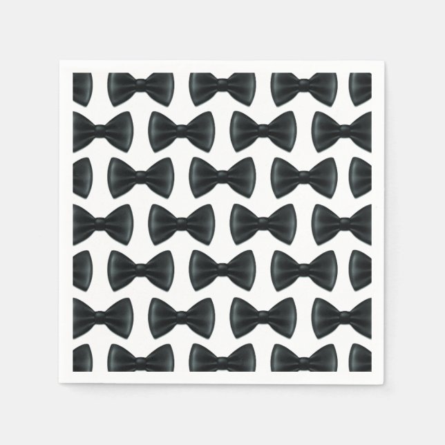 Little Man Bow Tie Themed Baby Shower Napkins (Front)