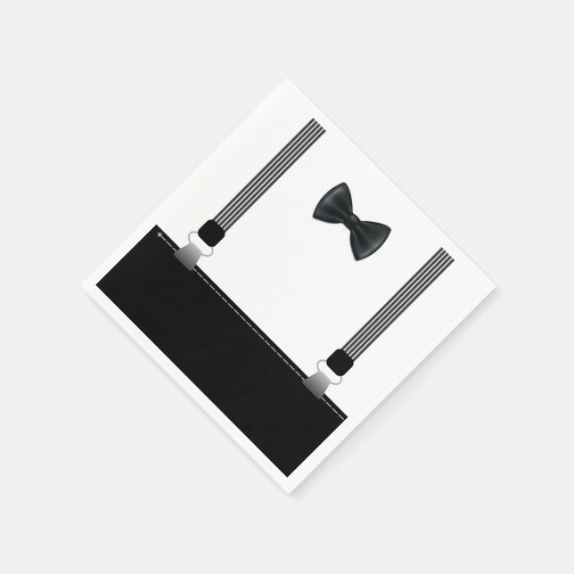 Little Man Bow Tie Themed Party Napkins (Corner)