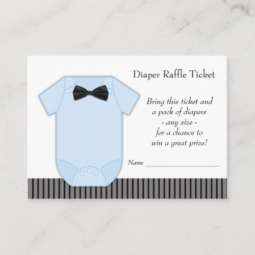 Little Man Boys Diaper Raffle Tickets Enclosure Card