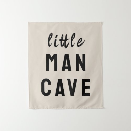 Little Man Cave Boy Room Tan Nursery Playroom Wall Tapestry