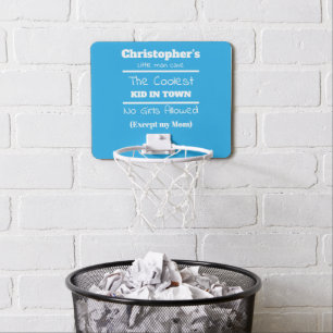 Little man cave coolest kid blue and white mini basketball hoop