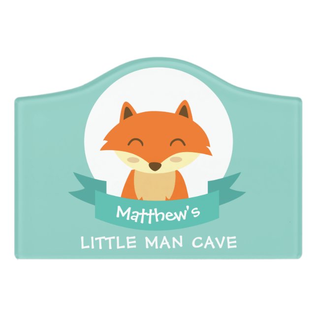 Little Man Cave Kids Room Door Sign (Small Crest Front)