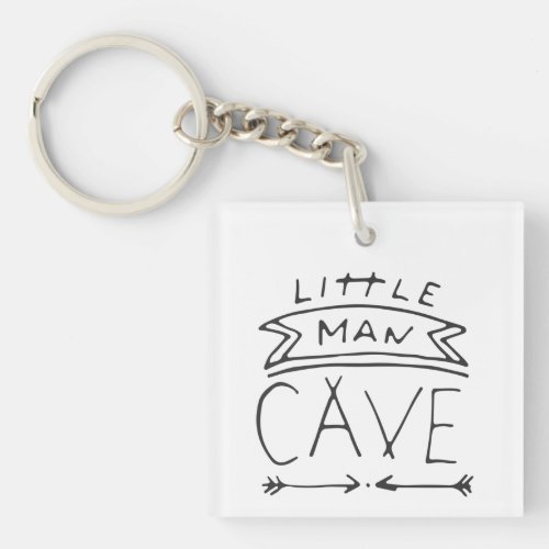 Little Man Cave Nursery Art Keychain