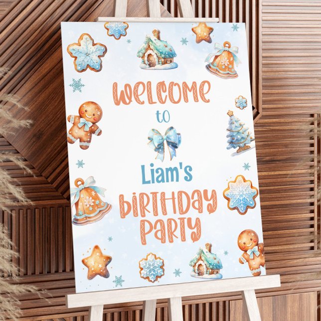 Little Man Christmas cookie birthday Welcome Foam Board (Creator Uploaded)
