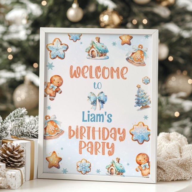 Little Man Christmas cookie birthday Welcome Poster (Creator Uploaded)